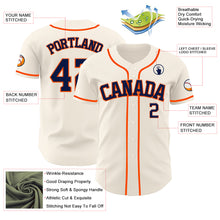Load image into Gallery viewer, Custom Cream Navy-Orange Authentic Baseball Jersey