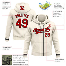 Load image into Gallery viewer, Custom Stitched Cream Red-Black Baseball Pullover Sweatshirt Hoodie