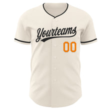 Laden Sie das Bild in den Galerie-Viewer, Custom Cream Black-Bay Orange Authentic Baseball Jersey