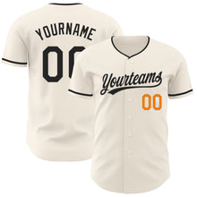 Laden Sie das Bild in den Galerie-Viewer, Custom Cream Black-Bay Orange Authentic Baseball Jersey