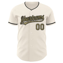 Load image into Gallery viewer, Custom Cream Camo-Black Authentic Baseball Jersey