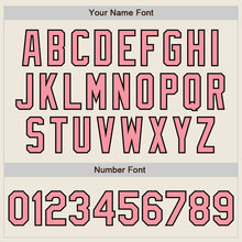 Load image into Gallery viewer, Custom Stitched Cream Medium Pink-Black Baseball Pullover Sweatshirt Hoodie