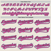 Load image into Gallery viewer, Custom Stitched Cream Light Blue Pink-Black Baseball Pullover Sweatshirt Hoodie