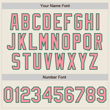 Load image into Gallery viewer, Custom Stitched Cream Medium Pink-Kelly Green Baseball Pullover Sweatshirt Hoodie