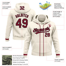 Load image into Gallery viewer, Custom Stitched Cream Crimson-Black Baseball Pullover Sweatshirt Hoodie