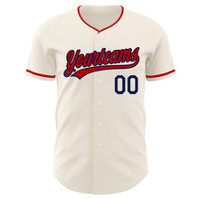 Charger l'image dans la galerie, Custom Cream Red-Navy Authentic Baseball Jersey