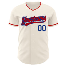 Charger l'image dans la galerie, Custom Cream Red-Royal Authentic Baseball Jersey