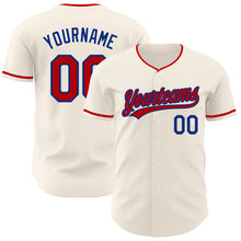 Charger l'image dans la galerie, Custom Cream Red-Royal Authentic Baseball Jersey