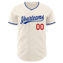 Load image into Gallery viewer, Custom Cream Royal-Red Authentic Baseball Jersey