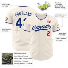 Load image into Gallery viewer, Custom Cream Royal-Red Authentic Baseball Jersey