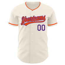 Загрузить изображение в средство просмотра галереи, Custom Cream Orange-Purple Authentic Baseball Jersey