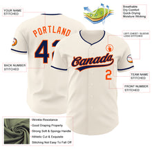Charger l'image dans la galerie, Custom Cream Navy-Orange Authentic Baseball Jersey