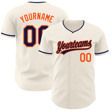 Charger l'image dans la galerie, Custom Cream Navy-Orange Authentic Baseball Jersey