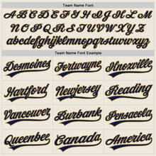 Load image into Gallery viewer, Custom Cream Navy-Old Gold Authentic Baseball Jersey