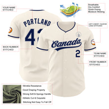 Load image into Gallery viewer, Custom Cream Navy-Gray Authentic Baseball Jersey