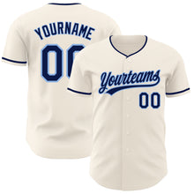 Загрузить изображение в средство просмотра галереи, Custom Cream Navy-Light Blue Authentic Baseball Jersey