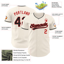 Load image into Gallery viewer, Custom Cream Black-Red Authentic Baseball Jersey