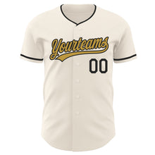 Charger l'image dans la galerie, Custom Cream Old Gold-Black Authentic Baseball Jersey