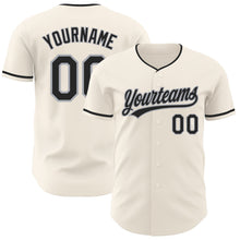 Загрузить изображение в средство просмотра галереи, Custom Cream Black-Gray Authentic Baseball Jersey