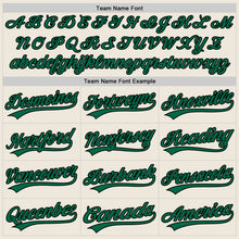 Load image into Gallery viewer, Custom Cream Kelly Green-Black Authentic Baseball Jersey