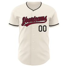 Charger l'image dans la galerie, Custom Cream Crimson-Black Authentic Baseball Jersey