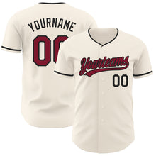 Charger l'image dans la galerie, Custom Cream Crimson-Black Authentic Baseball Jersey