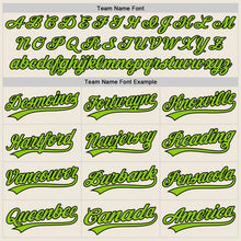 Charger l'image dans la galerie, Custom Cream Neon Green-Black Authentic Baseball Jersey