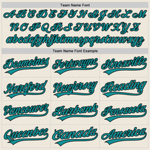 Load image into Gallery viewer, Custom Cream Teal-Black Authentic Baseball Jersey