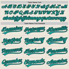 Load image into Gallery viewer, Custom Cream Aqua-Black Authentic Baseball Jersey