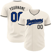 Загрузить изображение в средство просмотра галереи, Custom Cream Royal-Black Authentic Baseball Jersey