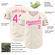 Charger l'image dans la galerie, Custom Cream-Pink Authentic Baseball Jersey