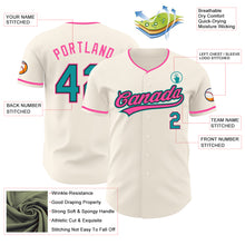 Charger l'image dans la galerie, Custom Cream Teal Black-Pink Authentic Baseball Jersey