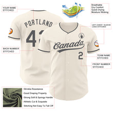 Laden Sie das Bild in den Galerie-Viewer, Custom Cream-Steel Gray Authentic Baseball Jersey