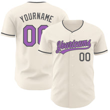 Загрузить изображение в средство просмотра галереи, Custom Cream Medium Purple-Steel Gray Authentic Baseball Jersey