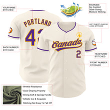 Загрузить изображение в средство просмотра галереи, Custom Cream Purple-Gold Authentic Baseball Jersey