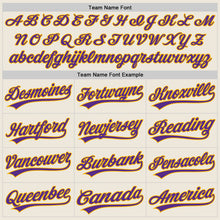 Загрузить изображение в средство просмотра галереи, Custom Cream Purple-Gold Authentic Baseball Jersey