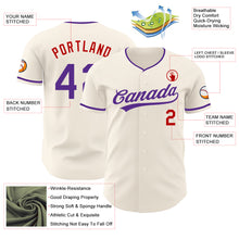 Charger l'image dans la galerie, Custom Cream Purple-Red Authentic Baseball Jersey