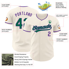 Загрузить изображение в средство просмотра галереи, Custom Cream Kelly Green-Purple Authentic Baseball Jersey