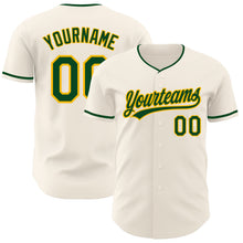 Загрузить изображение в средство просмотра галереи, Custom Cream Green-Gold Authentic Baseball Jersey