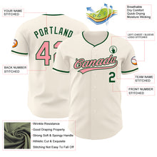 Charger l'image dans la galerie, Custom Cream Medium Pink-Green Authentic Baseball Jersey