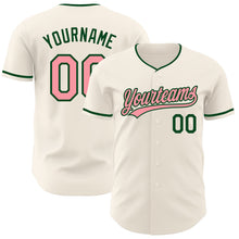Charger l'image dans la galerie, Custom Cream Medium Pink-Green Authentic Baseball Jersey