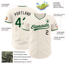 Charger l'image dans la galerie, Custom Cream Green-Black Authentic Baseball Jersey