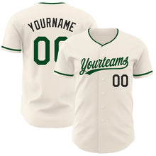 Charger l'image dans la galerie, Custom Cream Green-Black Authentic Baseball Jersey