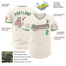 Загрузить изображение в средство просмотра галереи, Custom Cream Medium Pink-Kelly Green Authentic Baseball Jersey
