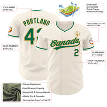 Load image into Gallery viewer, Custom Cream Kelly Green-Old Gold Authentic Baseball Jersey