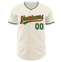 Загрузить изображение в средство просмотра галереи, Custom Cream Kelly Green-Orange Authentic Baseball Jersey