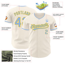 Загрузить изображение в средство просмотра галереи, Custom Cream Light Blue-Yellow Authentic Baseball Jersey