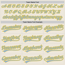 Загрузить изображение в средство просмотра галереи, Custom Cream Light Blue-Yellow Authentic Baseball Jersey