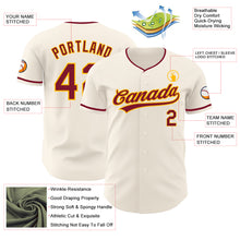 Laden Sie das Bild in den Galerie-Viewer, Custom Cream Crimson-Gold Authentic Baseball Jersey