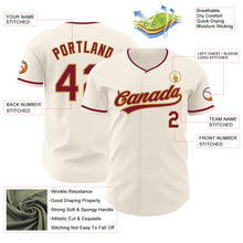 Загрузить изображение в средство просмотра галереи, Custom Cream Crimson-Old Gold Authentic Baseball Jersey